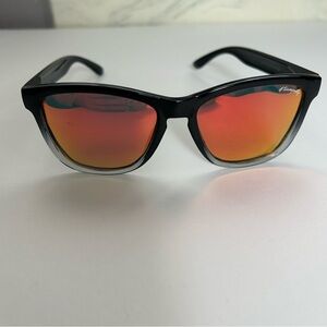 Black Ombré Sunglasses with Orange Lenses